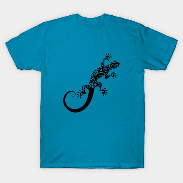 Lizard black T-Shirt by TinyPrinters